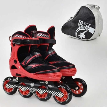 Роликовые коньки Best Roller 6014  размер 35-38 Красный