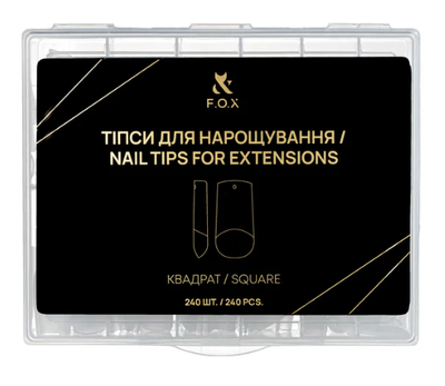 Типсы для наращивания F.O.X Nail Tips for extensions Квадрат 240 шт.