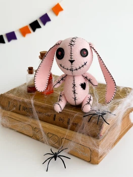 Фетровая игрушка «Зайчик Voodoo» 14 см – декор на Хэллоуин