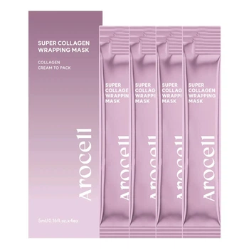 Маска-плівка з колагеном для зволоження та ліфтингу Arocell Super Collagen Wrapping Mask, 4 шт * 5 мл