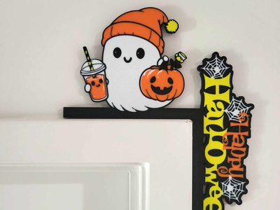 Декор на кут дверей Привид Happy Halloween. Aivory
