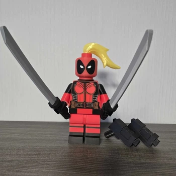 Фігурка (мініфігурка) персонаж Deadpool у стилі конструктора з аксесуарами. Aivory