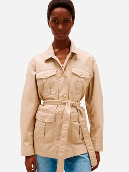 Куртка демисезонная женская Tommy Hilfiger Gold Button Belted Utility Jacket TO121G0CXB11 S Бежевая (445113001517)