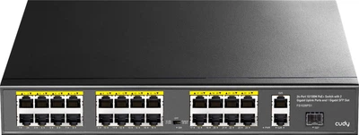 Комутатор Cudy FS1026PS1, 24 порт10/100M PoE+ Switch with 2 Gigabit Port+ 1SFP 300W (FS1026PS1)