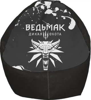 Крісло груша THE WITCHER [7] Колір: Чорний, Розмір: S