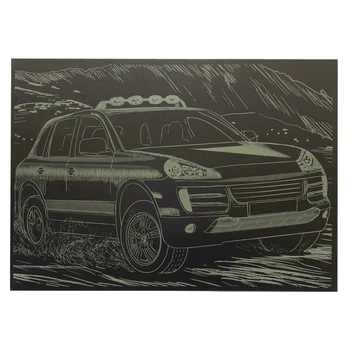 Гравюра А4 "Джип" ГрА4-14з эконом вариант в пакете 29,7х21 см