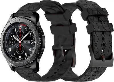 Силіконовий ремінець Lunor для Samsung Gear S3 Frontier Black (41789-2B)