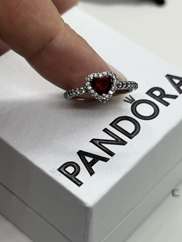 Каблучка Пандора Червоне серце Pandora з коробочкою в подарунок розмір 15