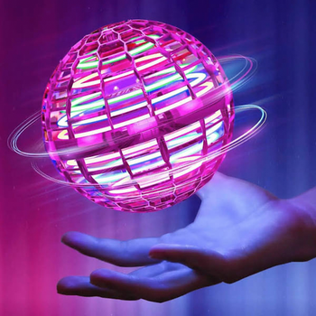 Шар летающий FLYING SPINNER розовый с LED подсветкой и USB зарядкой для активных игр и фокусов