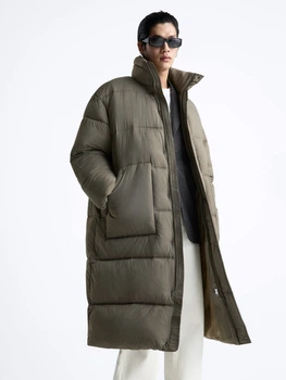 Куртка зимняя длинная мужская Zara 380947600 XL Зеленая