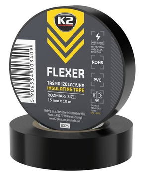 Taśma izolacyjna K2 Flexer 15 mm x 10 m Czarna (5906534003409)