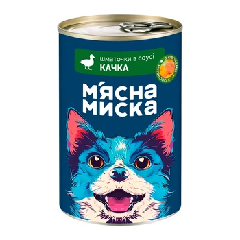 М'ясна миска шматочки в соусі качка з овочами для дорослих собак 415г