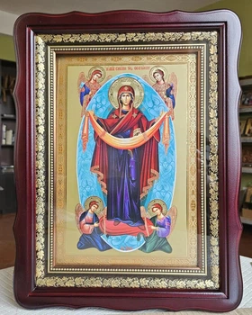Ікона Покров Пресвятої Богородиці, кіот 32×42см
