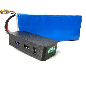 Адаптер XT60 2 USB DC 5.5x2.5 мм Type-C PD 65W, блок живлення від FPV акумулятора 3S-7S з вольтметром
