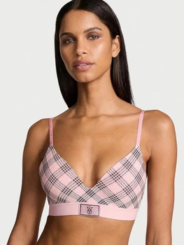 Бюстгальтер без косточек хлопковый Victoria's Secret 26947371 70D Розовый (7312439123243)