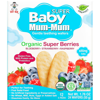 Вафли для мягкого прорезывания зубов Baby Mum-Mum суперягоды, 24 шт