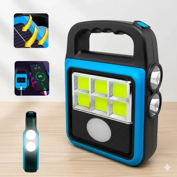 Фонарь прожектор USB с солнечной панелью и повербанком Cclamp Solar LED light HS-8020 60 Вт водозащита IP65