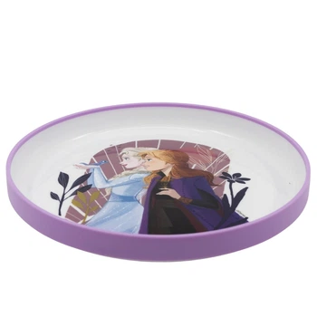 Детская пластиковая миска 19,6x19,6x2,5 см Холодное сердце Stor Frozen нескользящей силиконовой основой фиолетовый с белым