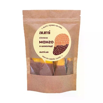 Ломтики вяленого манго в bean-to-bar шоколаде AUMi, 200г