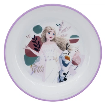 Детская пластиковая миска 14x14x4,6 см Холодное сердце Stor Frozen с нескользящей основой фиолетовый с белым