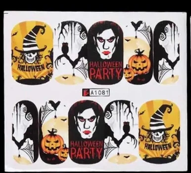 Наклейки для нігтів Хелловін Party 5 на 6 см різнобарвний