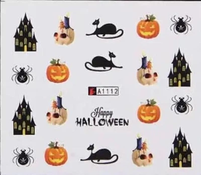 Наклейки для нігтів Happy Halloween 5 на 6 см різнобарвний
