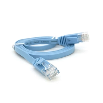 Патч корд литой плоский WEEPDA UTP RJ45 категория 6 длина 1 метр синий