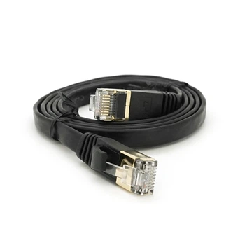 Патч корд литой плоский WEEPDA UTP RJ45 категория 7 длина 1 метр медный черный
