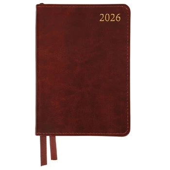 Дневник-деловая записная книжка А6 Leo Planner датированный 2026 "Aldento", интегральная, коричневая, 352 страницы (252674)