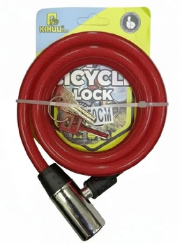 Замок велосипедний KihuuLock 185 (12x1200) на ключі, червоний