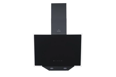 Черная наклонная вытяжка для кухни Perfelli DNS 6472 D 850 BL LED, сенсорная настенная декоративная, 60 см
