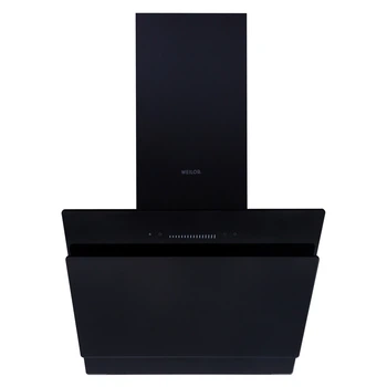 Черная настенная наклонная сенсорная мощная кухонная вытяжка WEILOR PDL 62304 BL 1100 LED Strip, 60 см