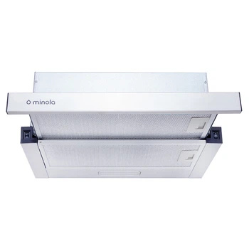 Висувна вбудована телескопічна витяжка для кухні Minola HTL 6214 I 700 LED, нержавіюча сталь 60 см