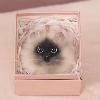 Брелок подвеска Кот Кошка мягкая на сумку (27754)