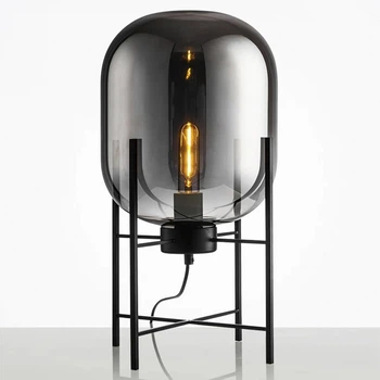 Настольный светильник Торшер Glass Oval Smoky Grey минималистичный (27787)