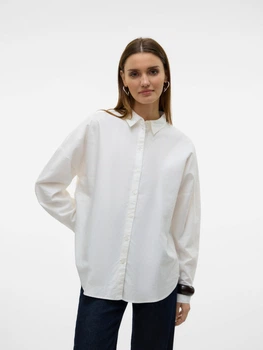 Сорочка бавовняна оверсайз жіноча Vero Moda 10326181 L Snow white (5715674771266)