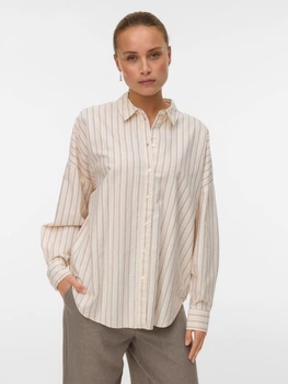 Сорочка бавовняна оверсайз жіноча Vero Moda 10326181 S Birch (5715725788946)
