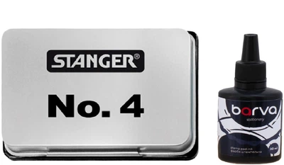 Комплект штемпельная подушка Stanger No.4 68х48 мм + Штемпельная краска Barva 30 мл Черный (380001-SET)