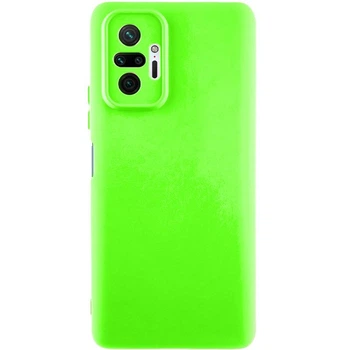 Чехол TPU GETMAN Liquid Silk Full Camera для Xiaomi Redmi Note 10 Pro / 10 Pro Max Салатовый / Neon Green