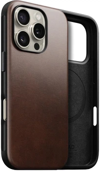 Чехол Nomad Modern Leather Case Rustic Brown Horween for iPhone 16 Pro