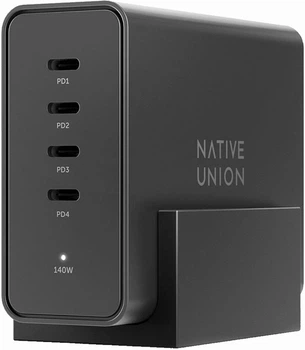 Сетевое зарядное устройство Native Union Fast GaN Charger PD 140W Desktop USB-C 4-Port Black (FAST-PD140-BLK-EU)