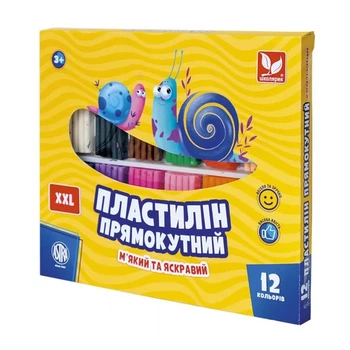Пластилин "Школярик" 12 кол прямоугольный. /303117001-UA/ 276 г