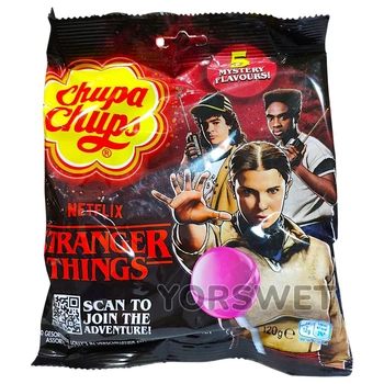 Льодяники Chupa Chups Stranger Things Дивні Дива 5 містичних смаків 120 г (10*12 г) (0673)