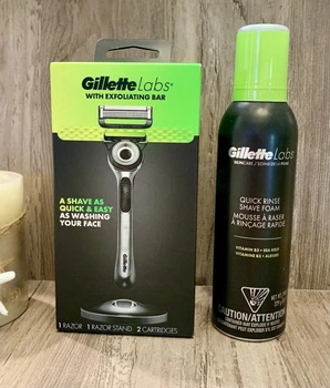 Бритвенный набор Gillette Labs Razor (1 бритва 2 картриджа 1 подставка и пена 229 г)