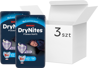 Pieluchomajtki Huggies DryNites dla chłopców rozmiar M 4-7 lat 17-30 kg 3 x 10 szt (5029054546949)