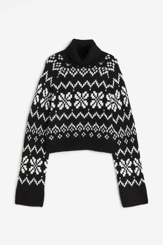 Жіночий джемпер H&M 205946-2 XL(180/116) чорно-білий (2059460006)
