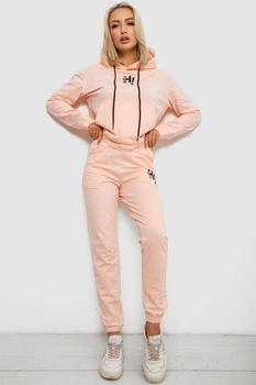 Спортивний костюм жіночий двонитка, колір персиковий, S, 214R1419-003