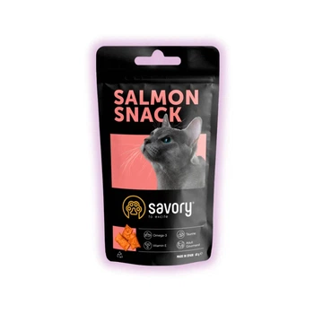 Хрусткі ласощі для котів Savory подушечки з лососем для вибагливих дорослих котів 60 г