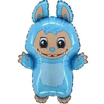 Фольгированной шар большая фигура Grabo Лабубу Labubu 86х64см голубой 10180