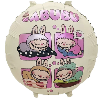 Фольгированний шар Star круг Лабубу Labubu 18" 45 см 10167